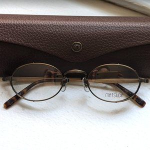 Matsuda M3018 hand made glasses/ sunglasses in Antique Gold with side shields